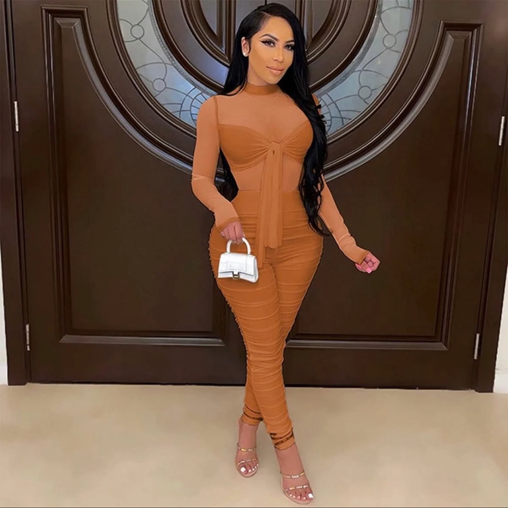 Mesh Jumpsuit long sleeve